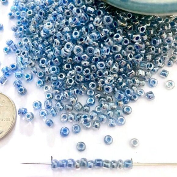 As Low As $2! Smokey Blue Lustre Seed Beads 3mm 8/0 2oz 57g - Picture 3 of 3